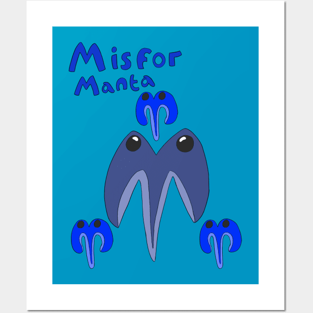 M is for Manta Wall Art by Spectrumsketch